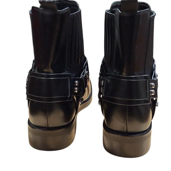 Marc Fisher Black Leather Womens Harness Square Toe Chelsea Boots 9.5 - Picture 5 of 13